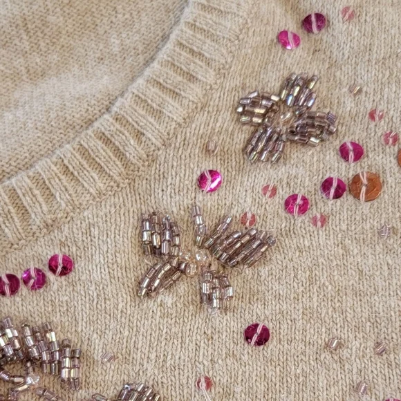 L Angora Rabbit Cotton Buttoned Cardigan Cottagecore Ballet Core Elevated Basics - Picture 4 of 6